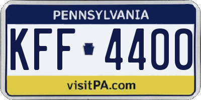 PA license plate KFF4400