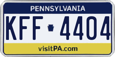 PA license plate KFF4404