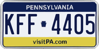 PA license plate KFF4405