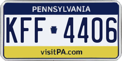 PA license plate KFF4406