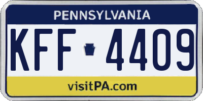 PA license plate KFF4409