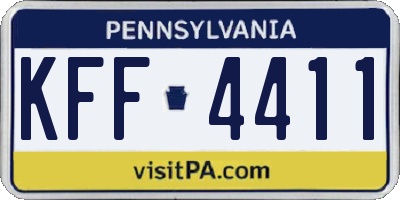 PA license plate KFF4411