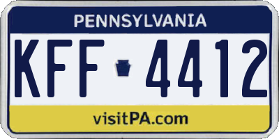 PA license plate KFF4412