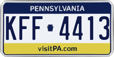 PA license plate KFF4413
