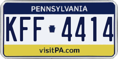 PA license plate KFF4414