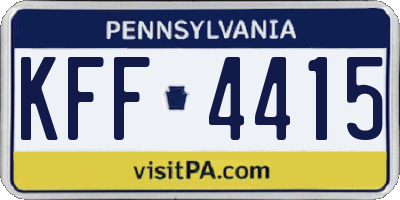 PA license plate KFF4415
