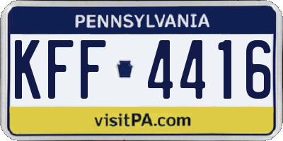 PA license plate KFF4416