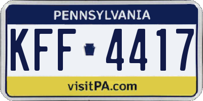 PA license plate KFF4417