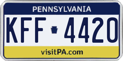 PA license plate KFF4420