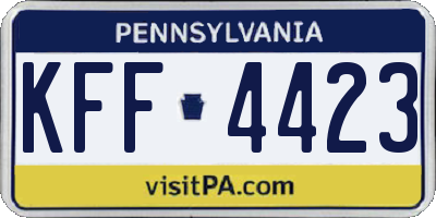 PA license plate KFF4423