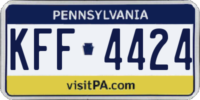 PA license plate KFF4424
