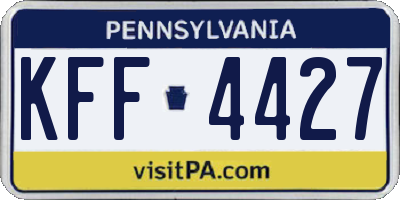 PA license plate KFF4427