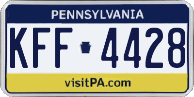 PA license plate KFF4428