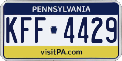 PA license plate KFF4429