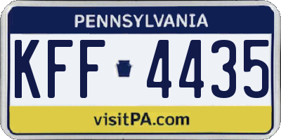 PA license plate KFF4435