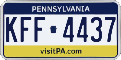 PA license plate KFF4437