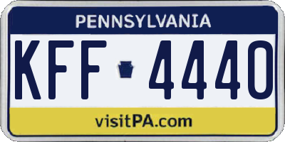 PA license plate KFF4440