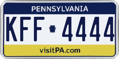 PA license plate KFF4444