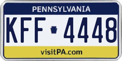 PA license plate KFF4448