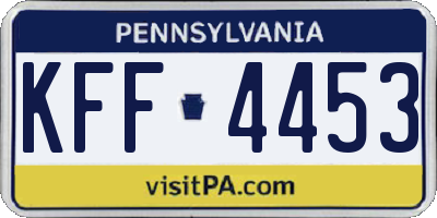 PA license plate KFF4453