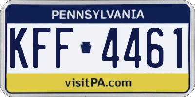 PA license plate KFF4461