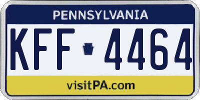 PA license plate KFF4464