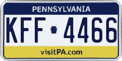 PA license plate KFF4466
