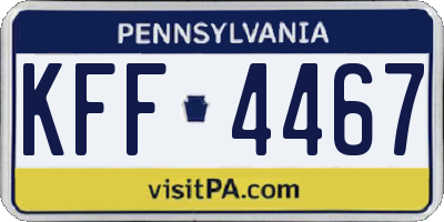 PA license plate KFF4467