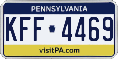 PA license plate KFF4469