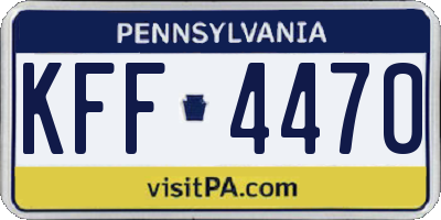 PA license plate KFF4470