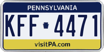 PA license plate KFF4471