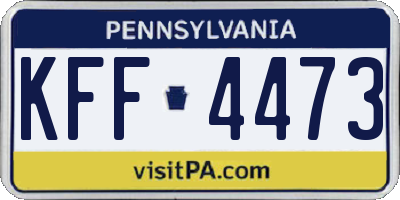 PA license plate KFF4473