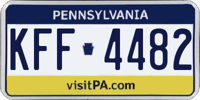 PA license plate KFF4482