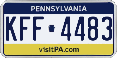 PA license plate KFF4483