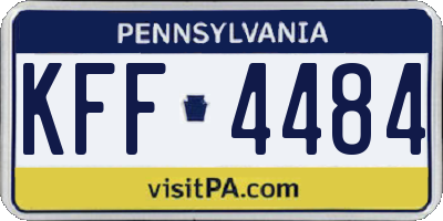 PA license plate KFF4484