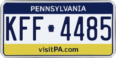 PA license plate KFF4485