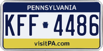 PA license plate KFF4486