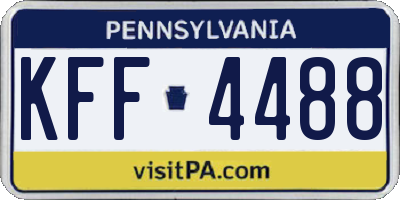PA license plate KFF4488