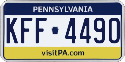 PA license plate KFF4490