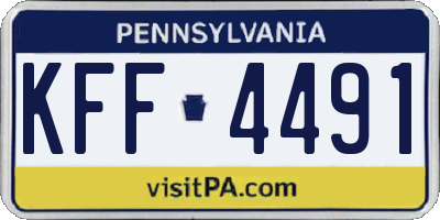 PA license plate KFF4491