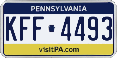 PA license plate KFF4493
