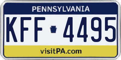 PA license plate KFF4495