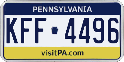 PA license plate KFF4496