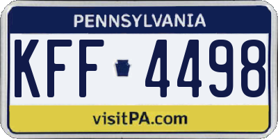 PA license plate KFF4498