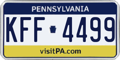 PA license plate KFF4499