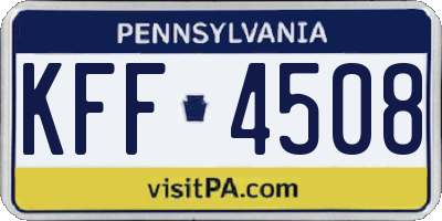 PA license plate KFF4508