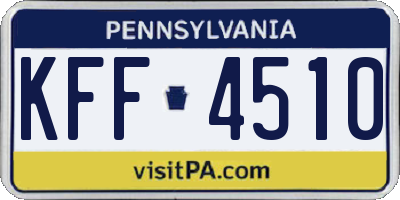 PA license plate KFF4510
