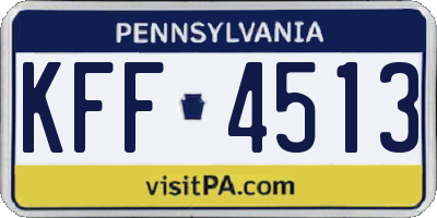 PA license plate KFF4513