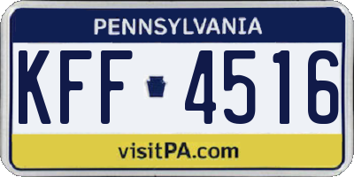 PA license plate KFF4516