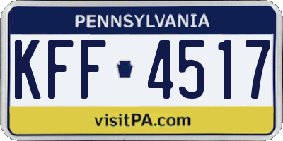 PA license plate KFF4517
